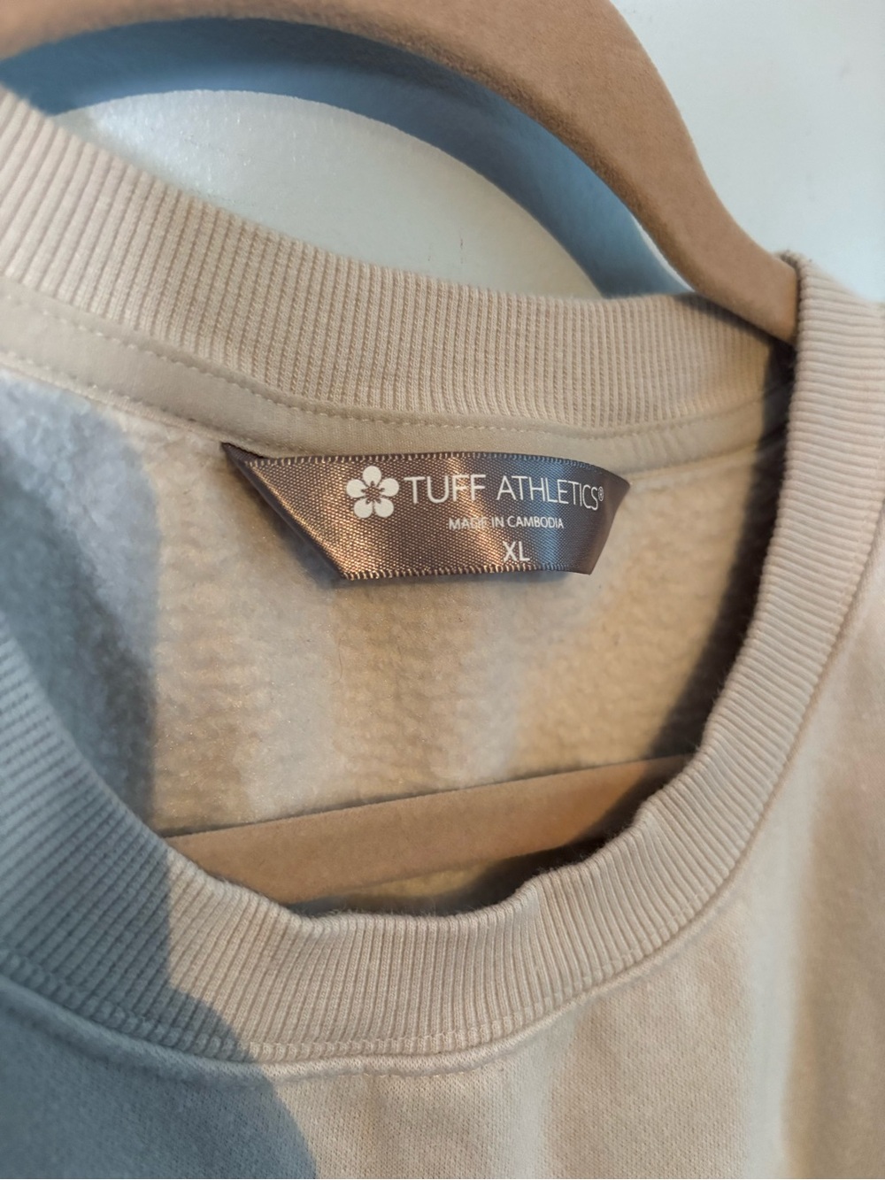 Tuff Athletics Cream Crewneck Sweatshirt with Pockets - Picture 2 of 5